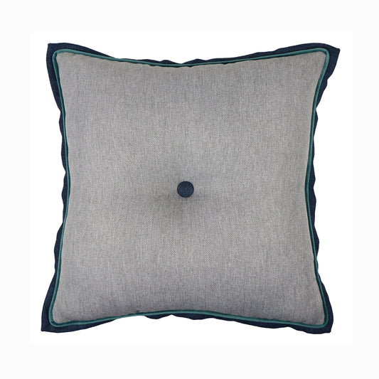 HERRINGBONE PATTERNED DECORATIVE PILLOW WITH PIPE AND BUTTONS