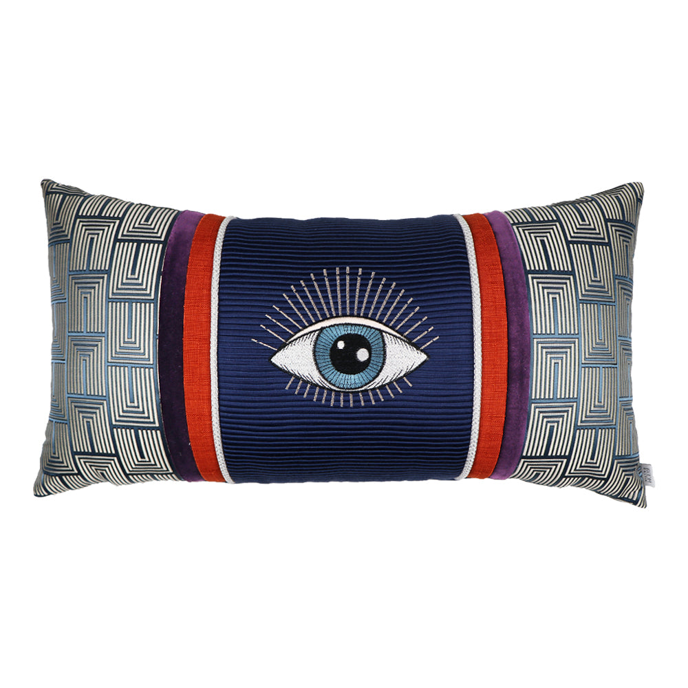 EYE EMBROIDERED RECTANGULAR PILLOW