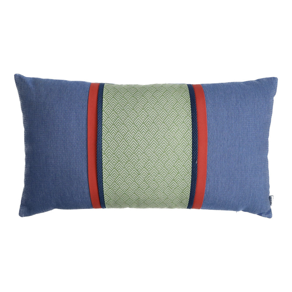 RECTANGULAR DECORATIVE PILLOW WITH TAPE DETAILED