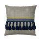 PATTERNED SQUARE DECORATIVE PILLOW WITH TASSELS