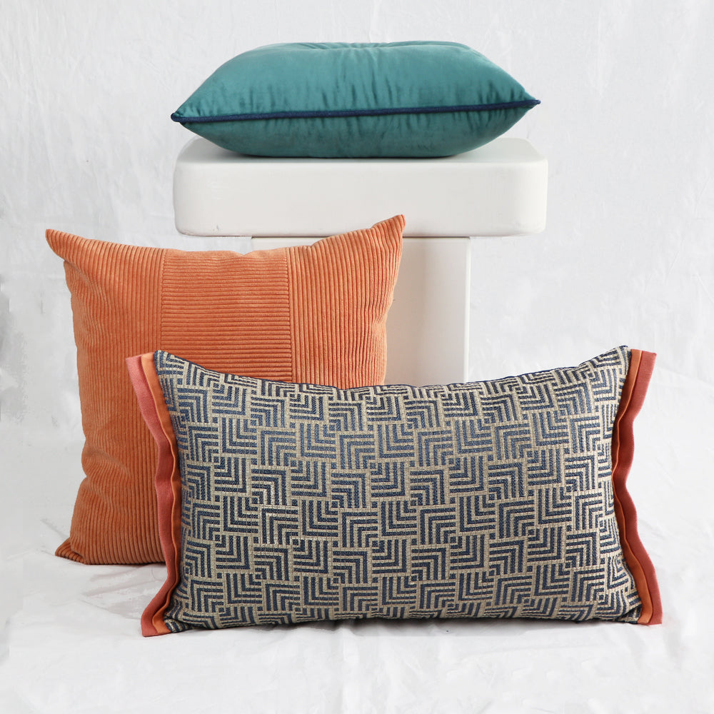 SELF STRIPED VELVET PILLOW