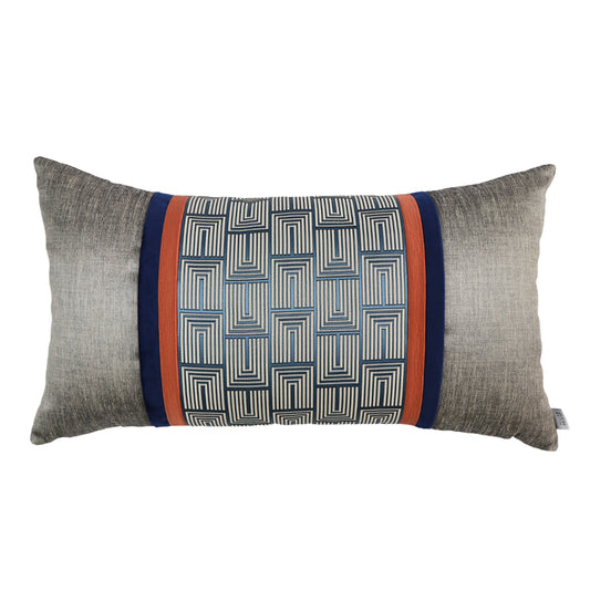 GEOMETRIC PATTERNED BANDED DECORATIVE PILLOW